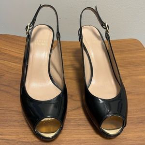 Stuart Weitzman Black Patent Slingback Size 5.5